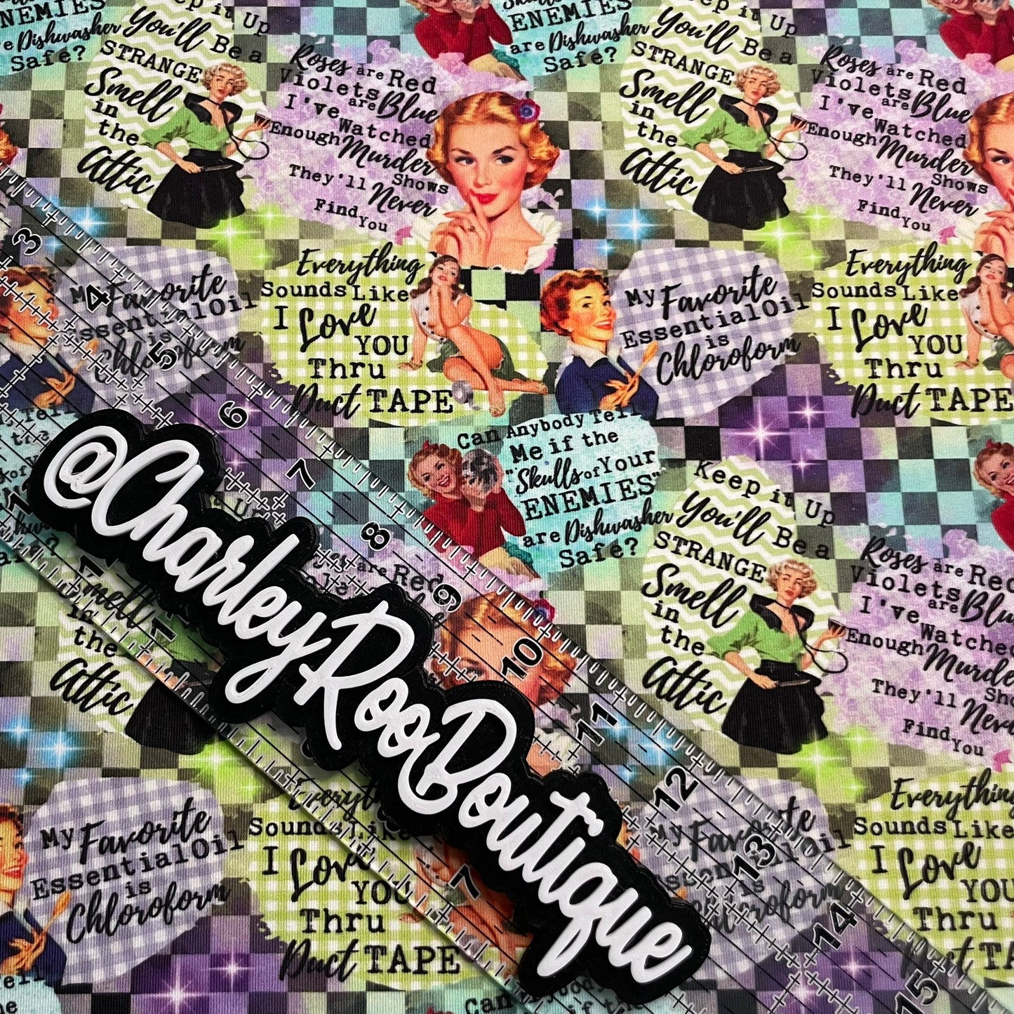 Exclusive, 9x14 Tumbler Cut, Custom Fabric, CottonSpandex, High Quality, Tumbler Cut, Retro Housewives, Naughty, Killer