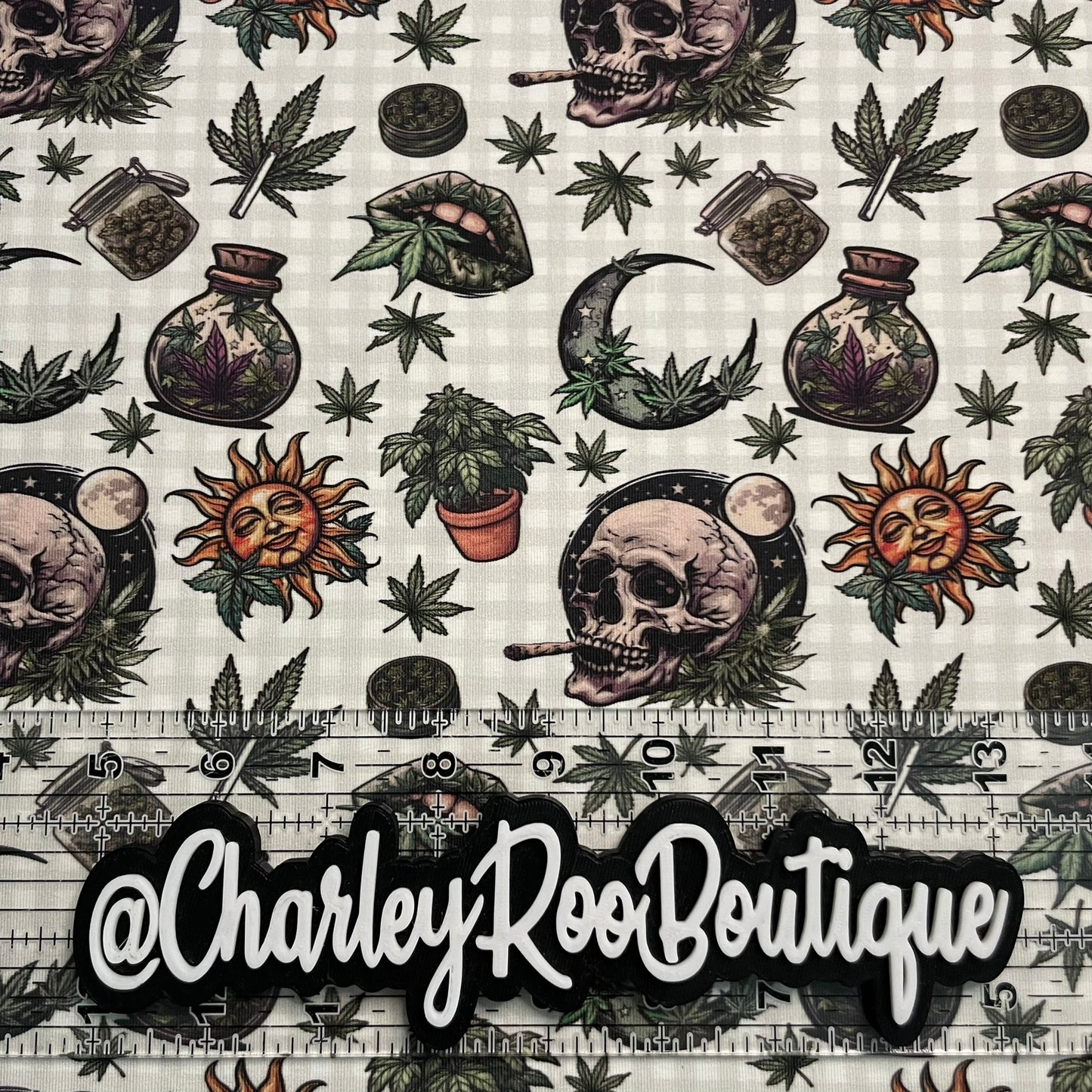 Exclusive, 9x14 Tumbler Cut, Custom Fabric, CottonSpandex, High Quality, Tumbler Cut, Weed, 420, Spooky Vibes, Plaid