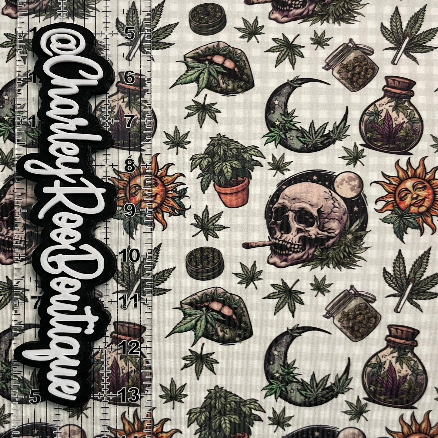 Exclusive, 9x14 Tumbler Cut, Custom Fabric, CottonSpandex, High Quality, Tumbler Cut, Weed, 420, Spooky Vibes, Plaid