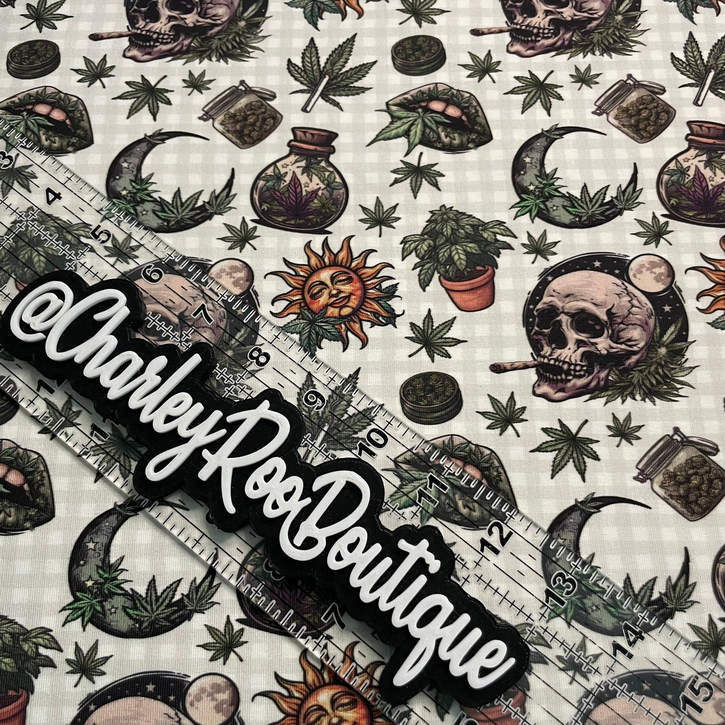 Exclusive, 9x14 Tumbler Cut, Custom Fabric, CottonSpandex, High Quality, Tumbler Cut, Weed, 420, Spooky Vibes, Plaid