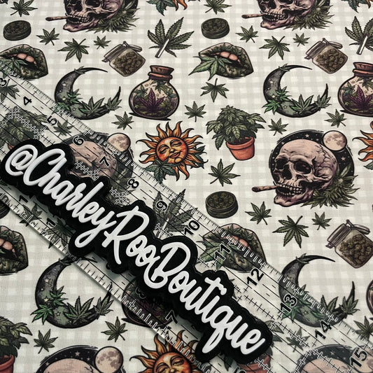 Exclusive, 9x14 Tumbler Cut, Custom Fabric, CottonSpandex, High Quality, Tumbler Cut, Weed, 420, Spooky Vibes, Plaid