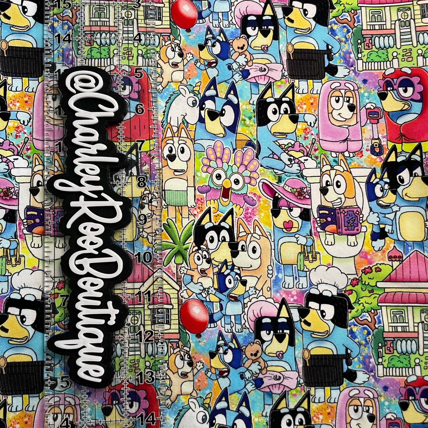 9x14 Tumbler Cut, Custom Fabric, CottonSpandex, High Quality, Tumbler Fabric, Bluey, Family, New