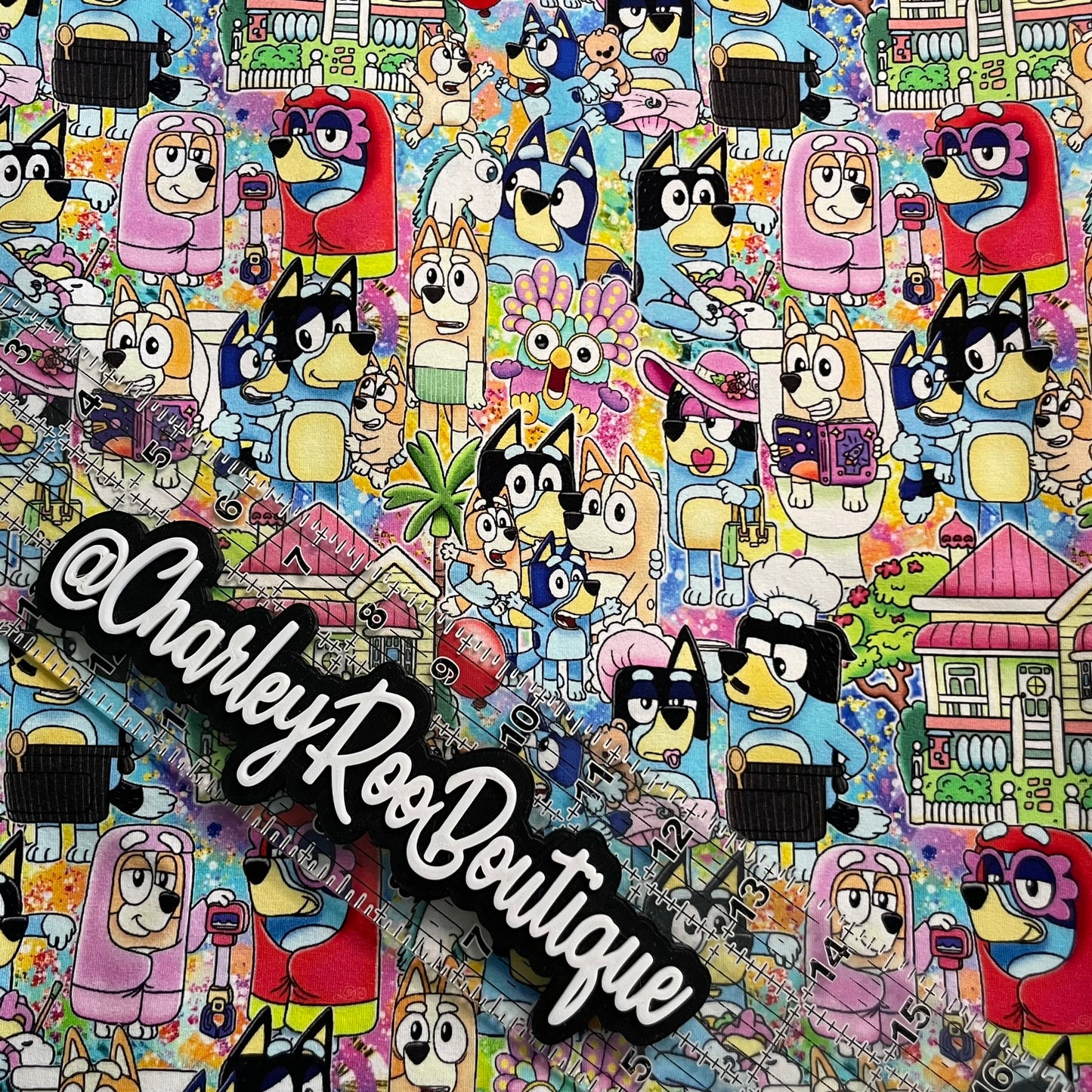 9x14 Tumbler Cut, Custom Fabric, CottonSpandex, High Quality, Tumbler Fabric, Bluey, Family, New