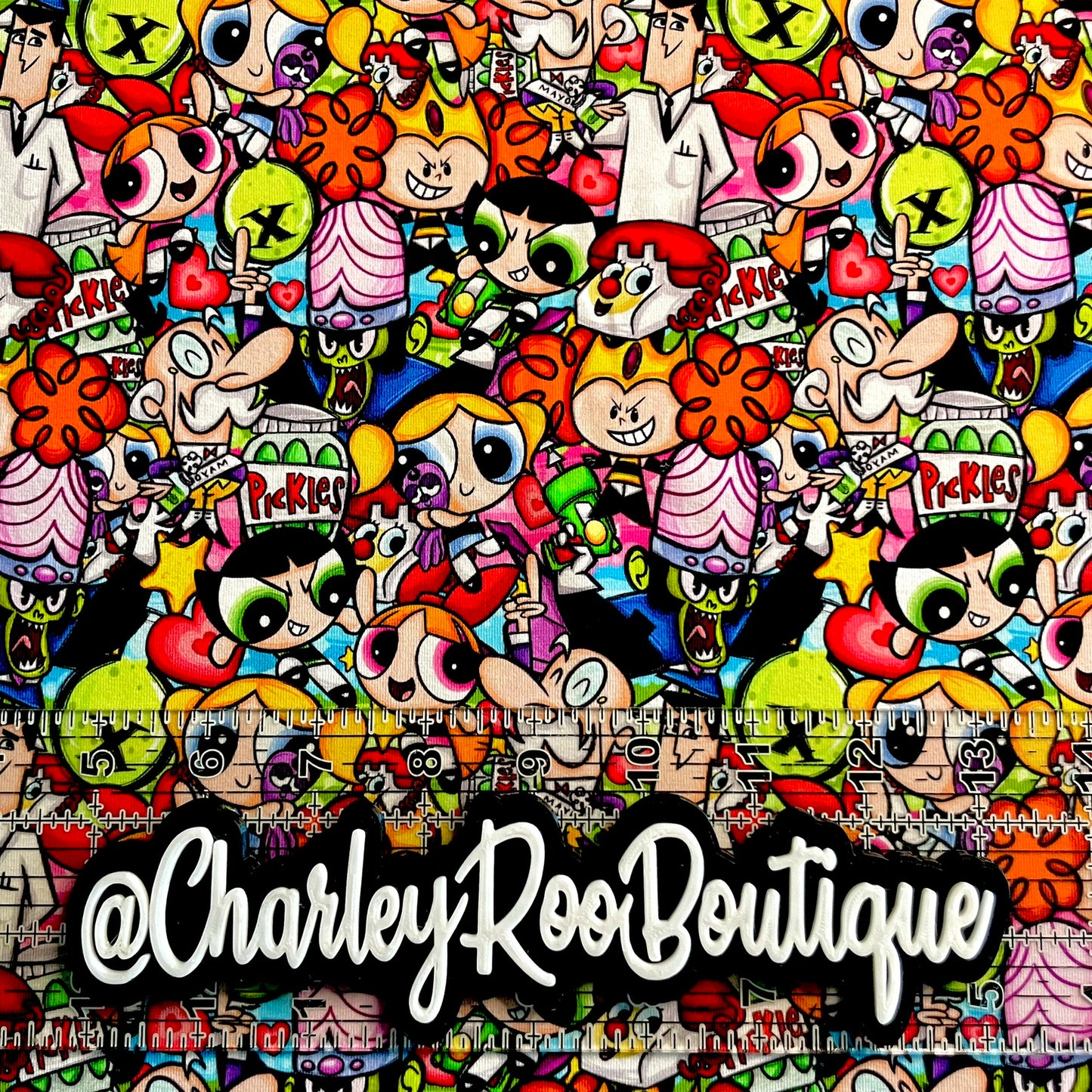 9x14 Tumbler Cut, Custom Fabric, CottonSpandex, High Quality, Tumbler Fabric, Power Girls, Toon Stack, Pickles, New