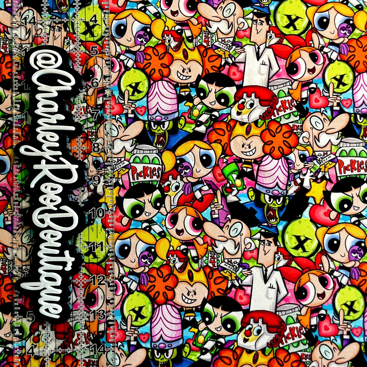 9x14 Tumbler Cut, Custom Fabric, CottonSpandex, High Quality, Tumbler Fabric, Power Girls, Toon Stack, Pickles, New