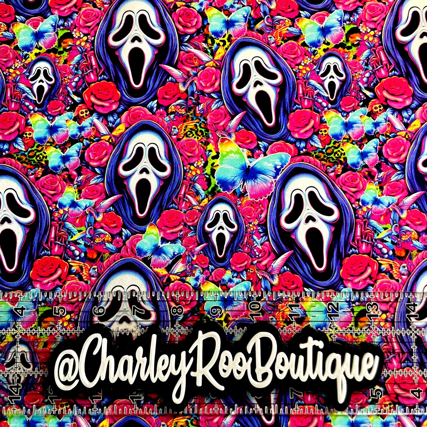 9x14 Tumbler Cut, Custom Fabric, CottonSpandex, High Quality, Tumbler Fabric, Horror, Lisa Frank Scream