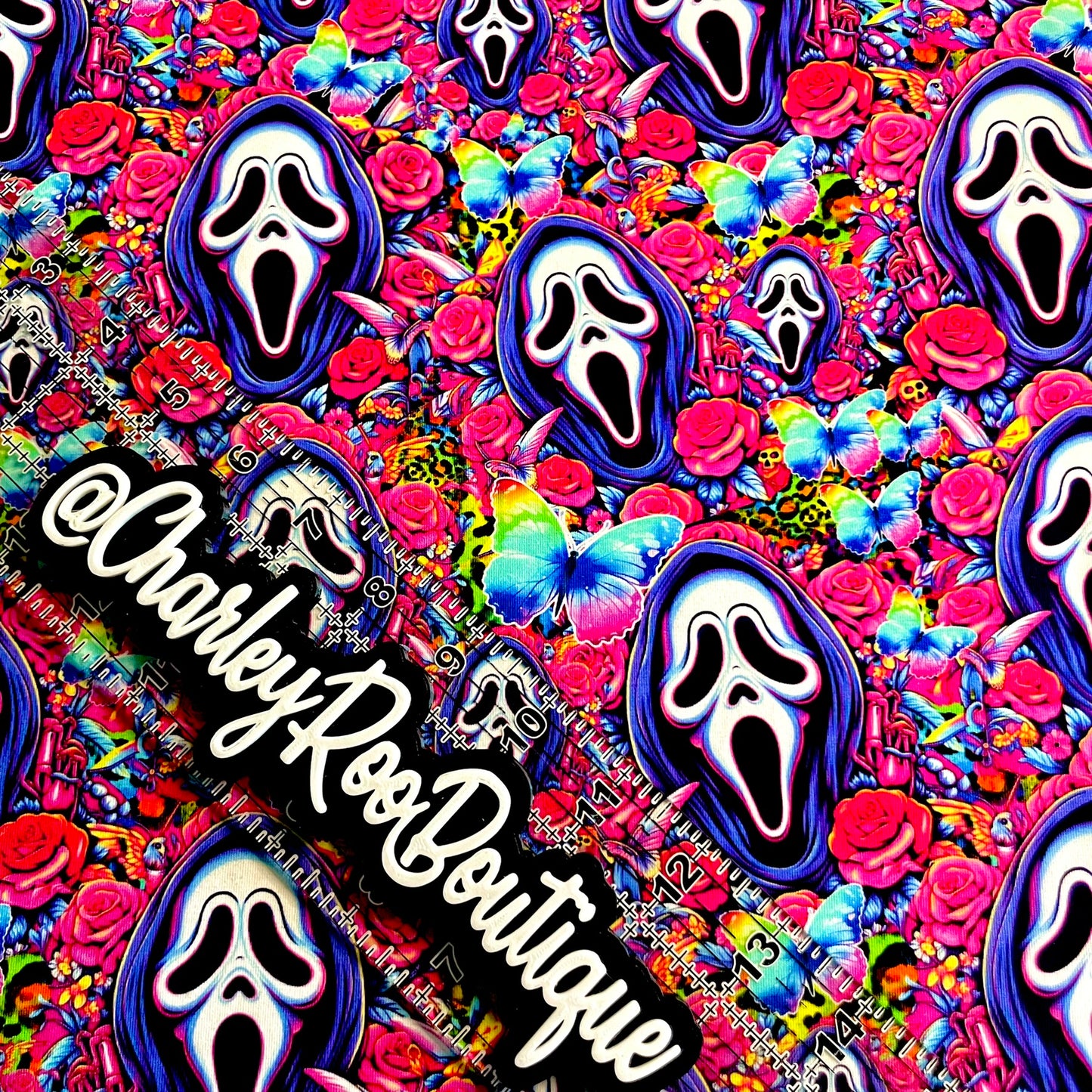 9x14 Tumbler Cut, Custom Fabric, CottonSpandex, High Quality, Tumbler Fabric, Horror, Lisa Frank Scream