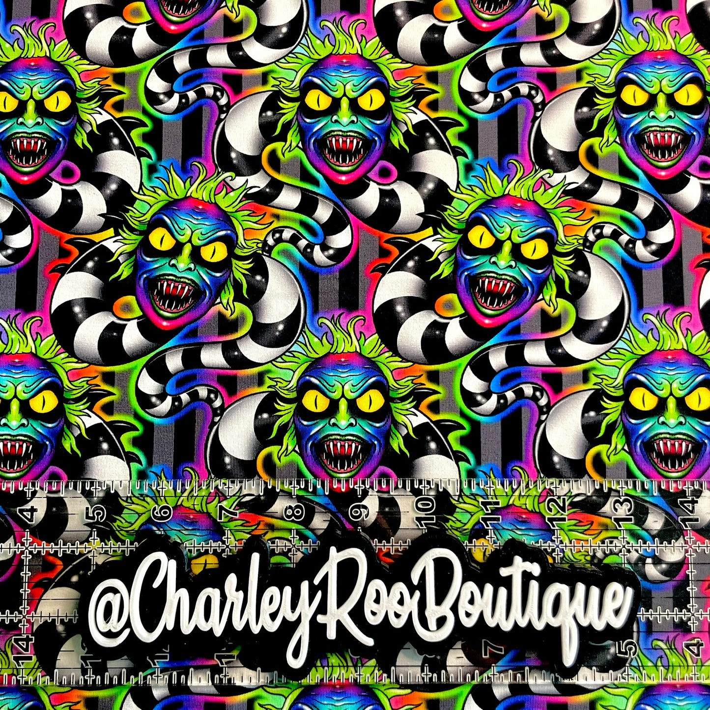 9x14 Tumbler Cut, Custom Fabric, CottonSpandex, High Quality, Tumbler Fabric, Beetle Juice, Rainbow Sandworm