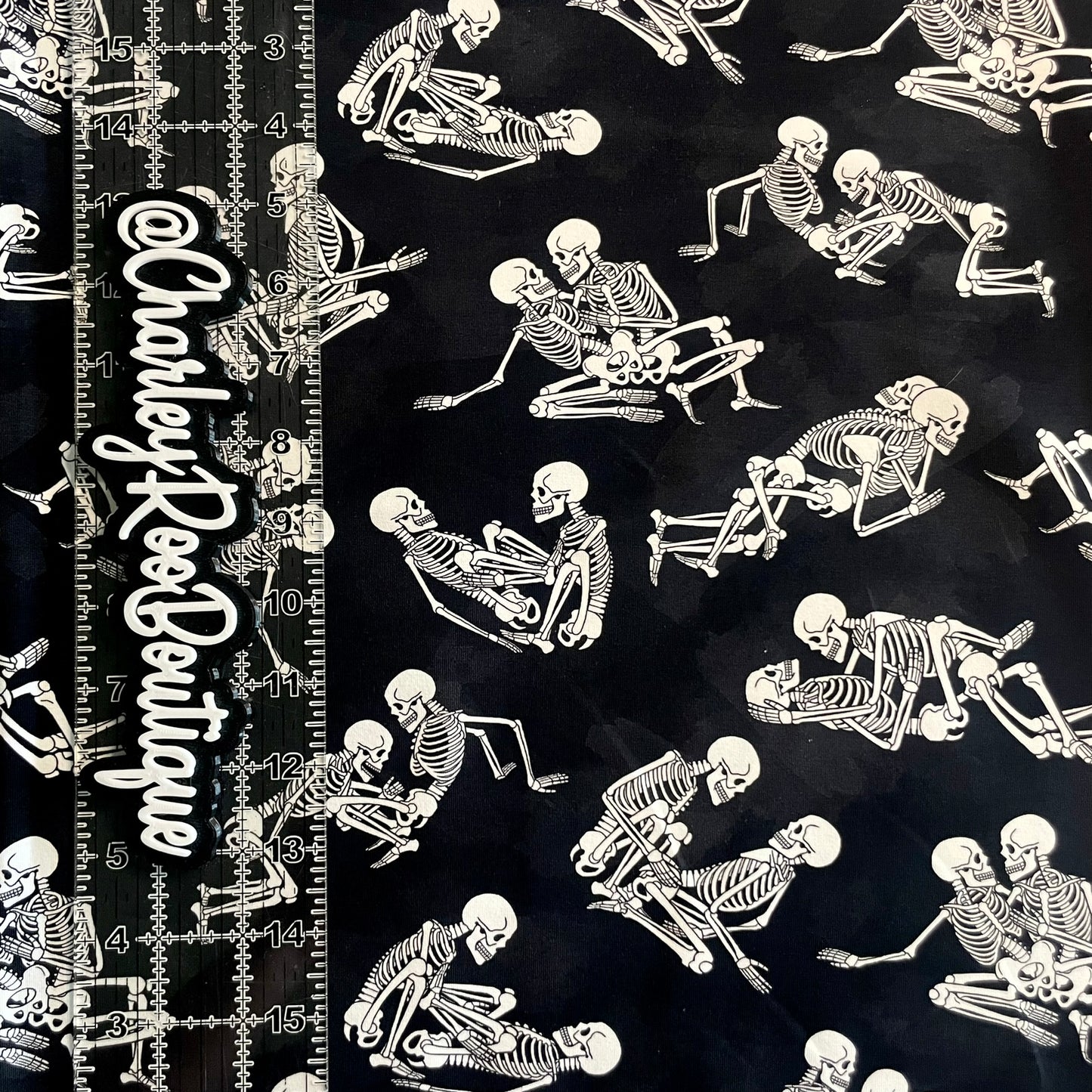 9x14 Tumbler Cut, Custom Fabric, CottonSpandex, High Quality, Tumbler Fabric, Adult, Naughty, Halloween, Bonin' Skeletons