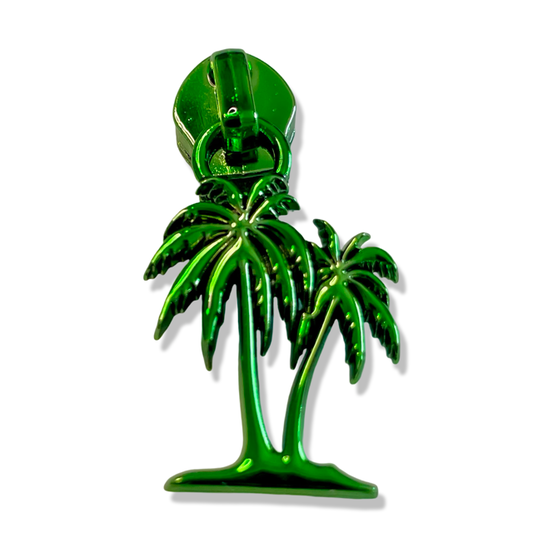 Zipper Pull, Palm Trees, Green