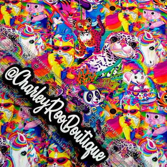 9x14 Tumbler Cut, Custom Fabric, CottonSpandex, High Quality, Mask Cut, Tumbler Fabric, Rainbow, Lisa, Bright, Animals, Frank, Cats, OSP Regular Scale