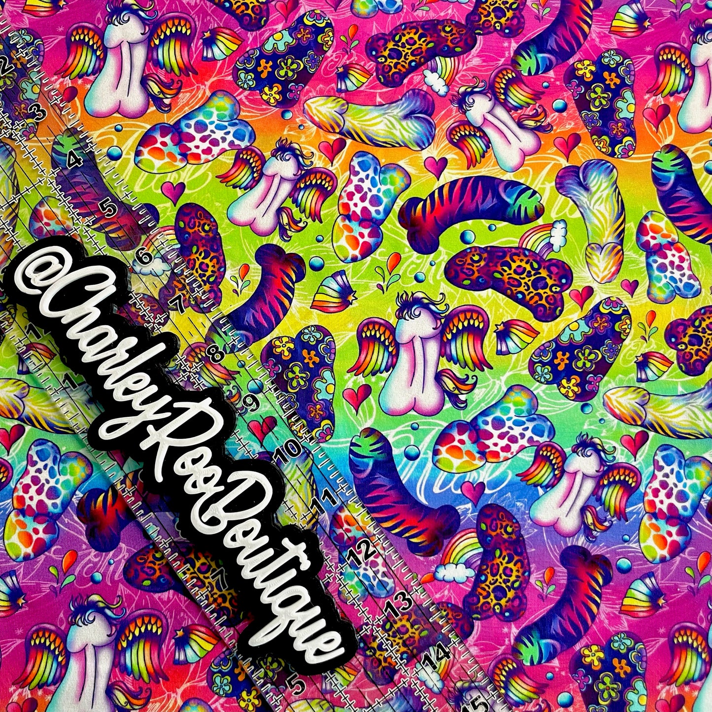 9x14 Tumbler Cut, Custom Fabric, CottonSpandex, High Quality, Mask Cut, Tumbler Fabric, Adult Humor, Penis, Weiner, Cock, Naughty, LF Rainbow Peens