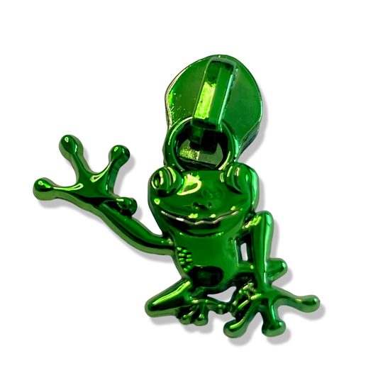 Zipper Pull, Friendly Frog, Green