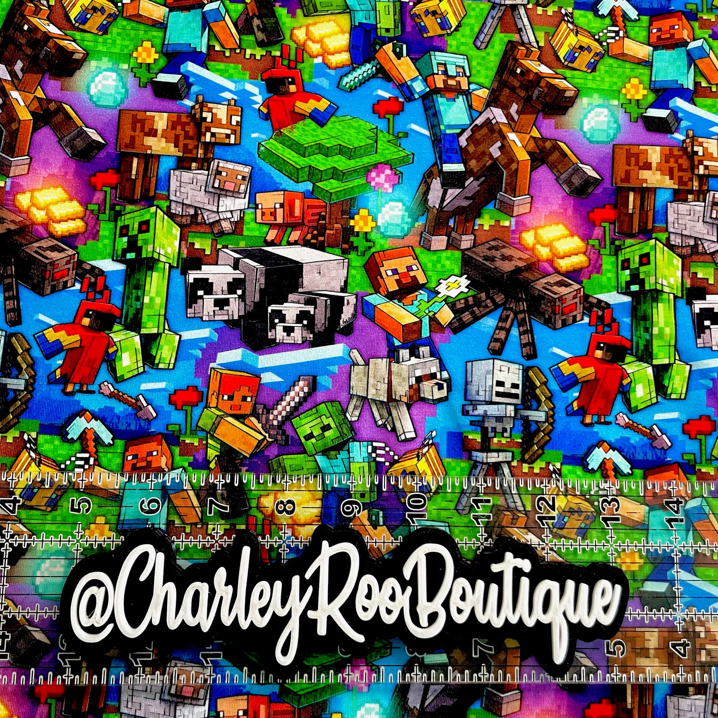 9x14 Tumbler Cut, Custom Fabric, CottonSpandex, High Quality, Mask Cut, Tumbler Fabric, Gamer, Miner Blocks