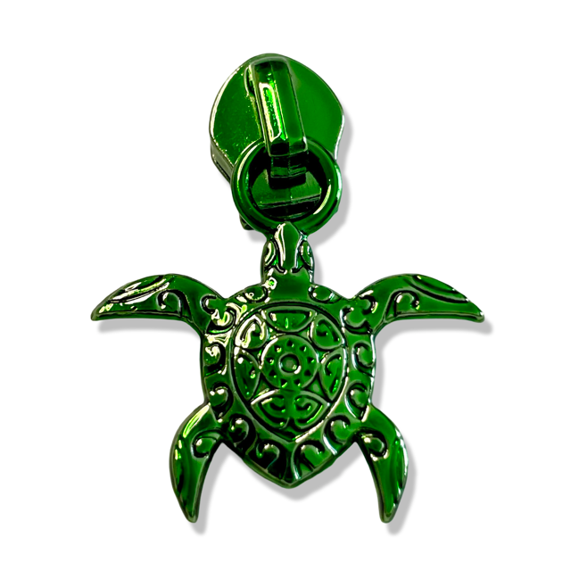Zipper Pull, Turtle, Green