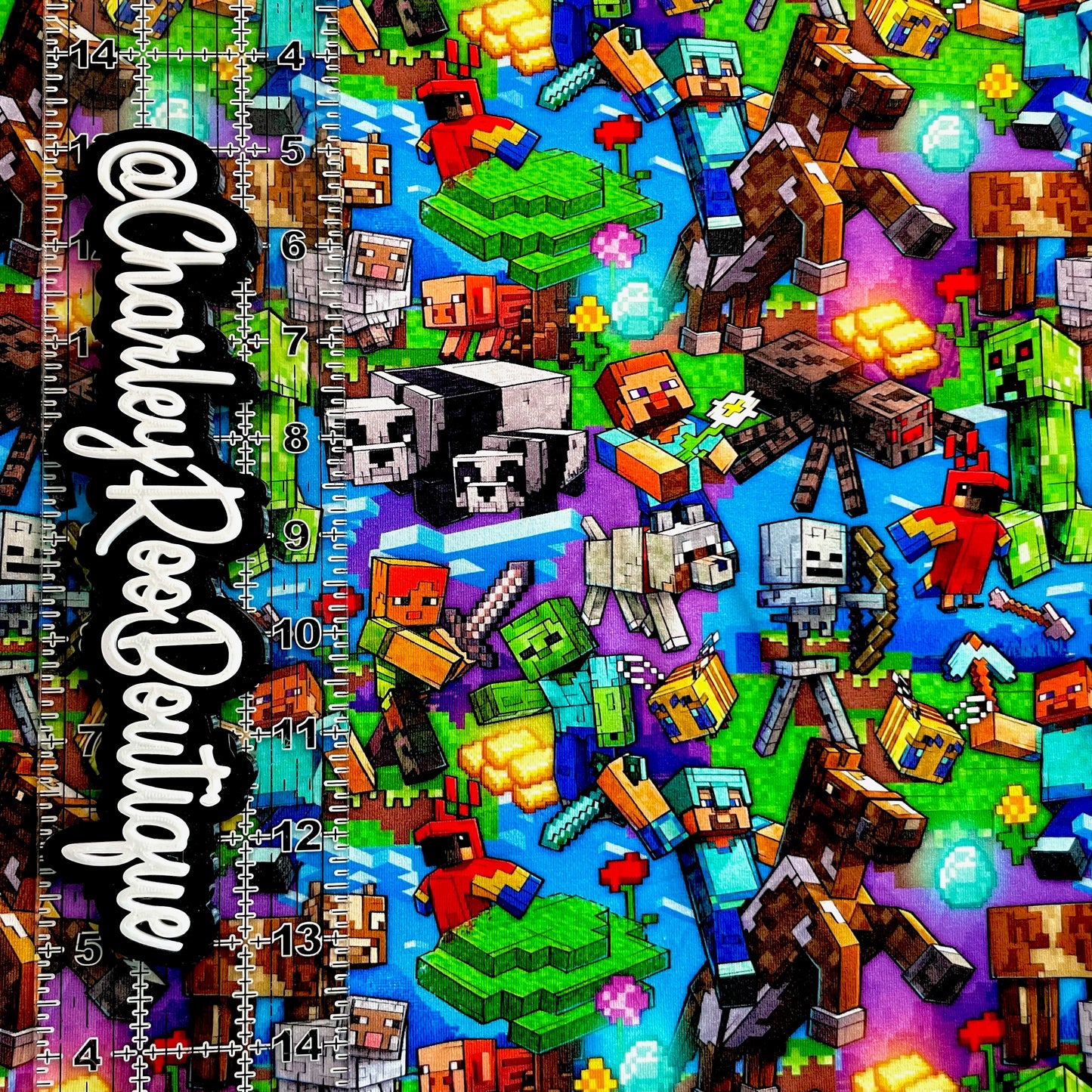 9x14 Tumbler Cut, Custom Fabric, CottonSpandex, High Quality, Mask Cut, Tumbler Fabric, Gamer, Miner Blocks