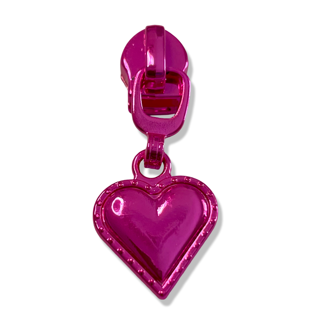 Zipper Pull, Heart, Pink