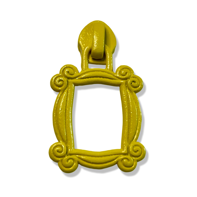 Zipper Pull, Friends Frame, Yellow