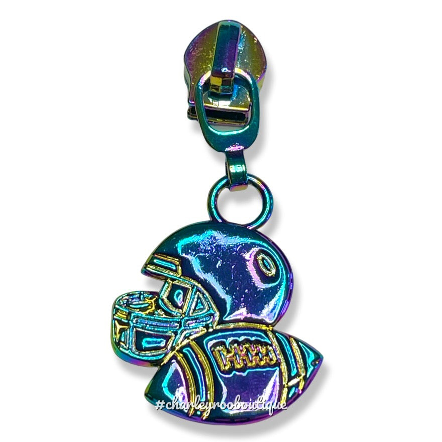 Zipper Pull, Football, Rainbow