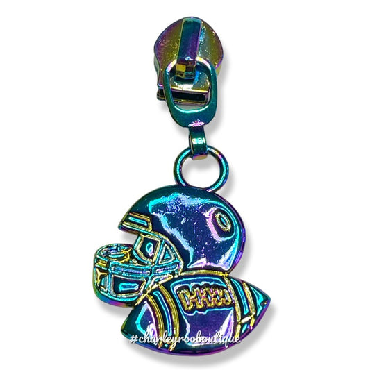 Zipper Pull, Football, Rainbow