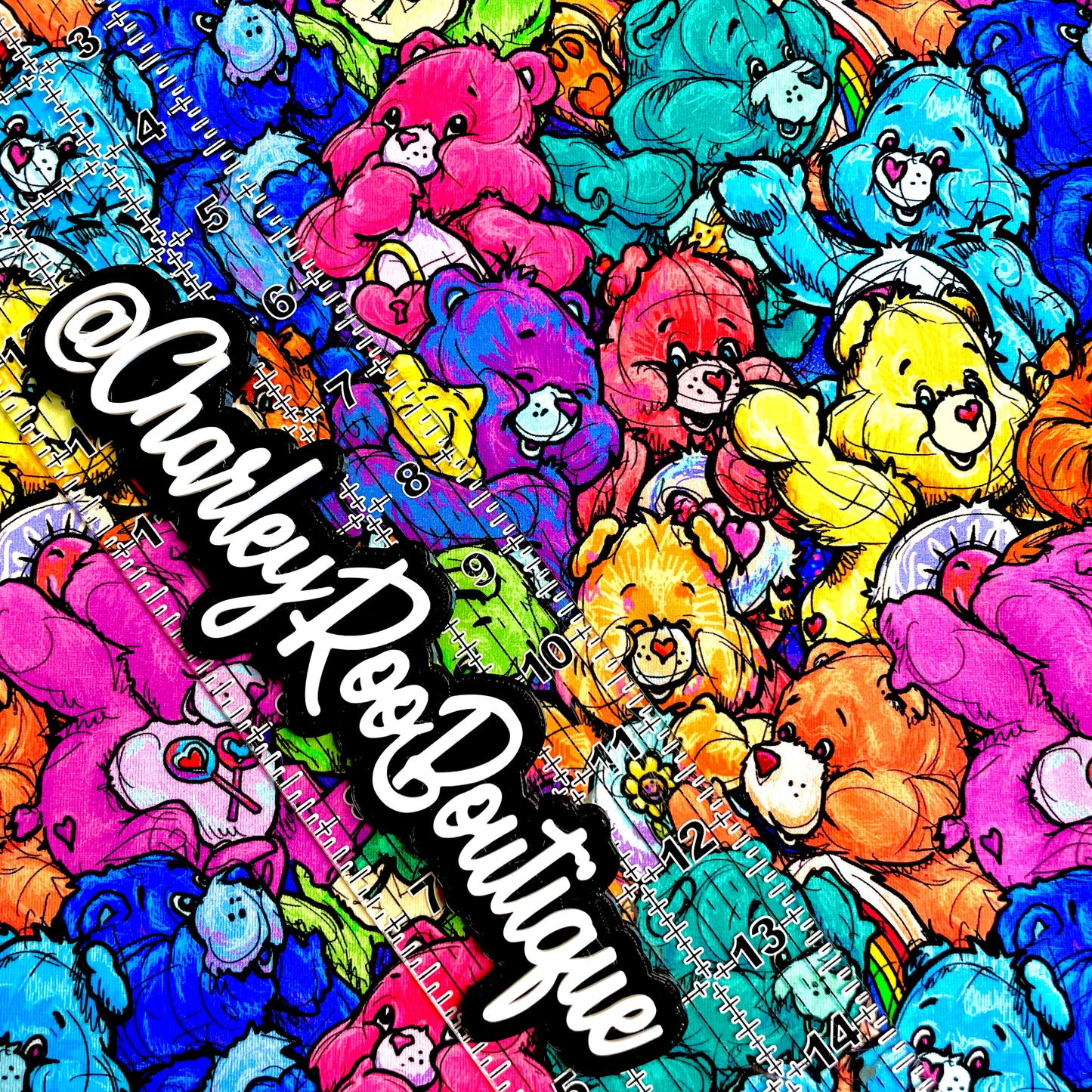 9x14 Tumbler Cut, Custom Fabric, CottonSpandex, High Quality, Mask Cut, Tumbler Fabric, Throwback, Care Bear Stack