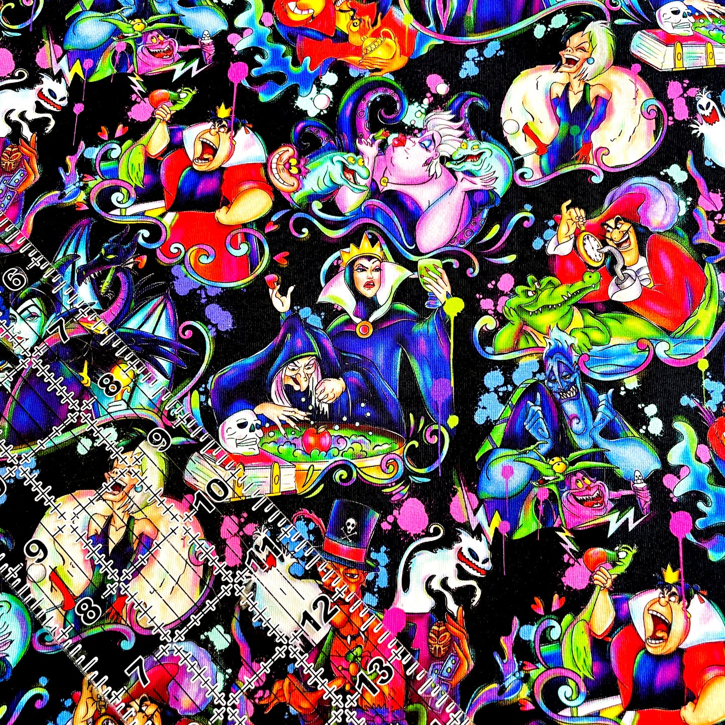 9x14 Tumbler Cut, Custom Fabric, CottonSpandex, High Quality, Mask Cut, Tumbler Fabric, Halloween, Evil, Bright Villains, New, Flames Main