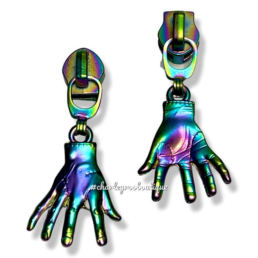 Zipper Pull, Thing Hand, GZ, Matte Rainbow