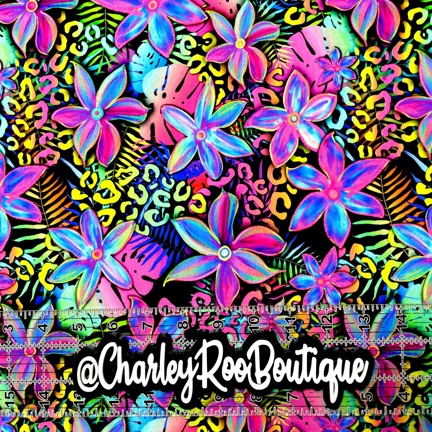 9x14 Tumbler Cut, Custom Fabric, CottonSpandex, High Quality, Mask Cut, Tumbler Fabric, Neon, Tropical Floral, Cheetah