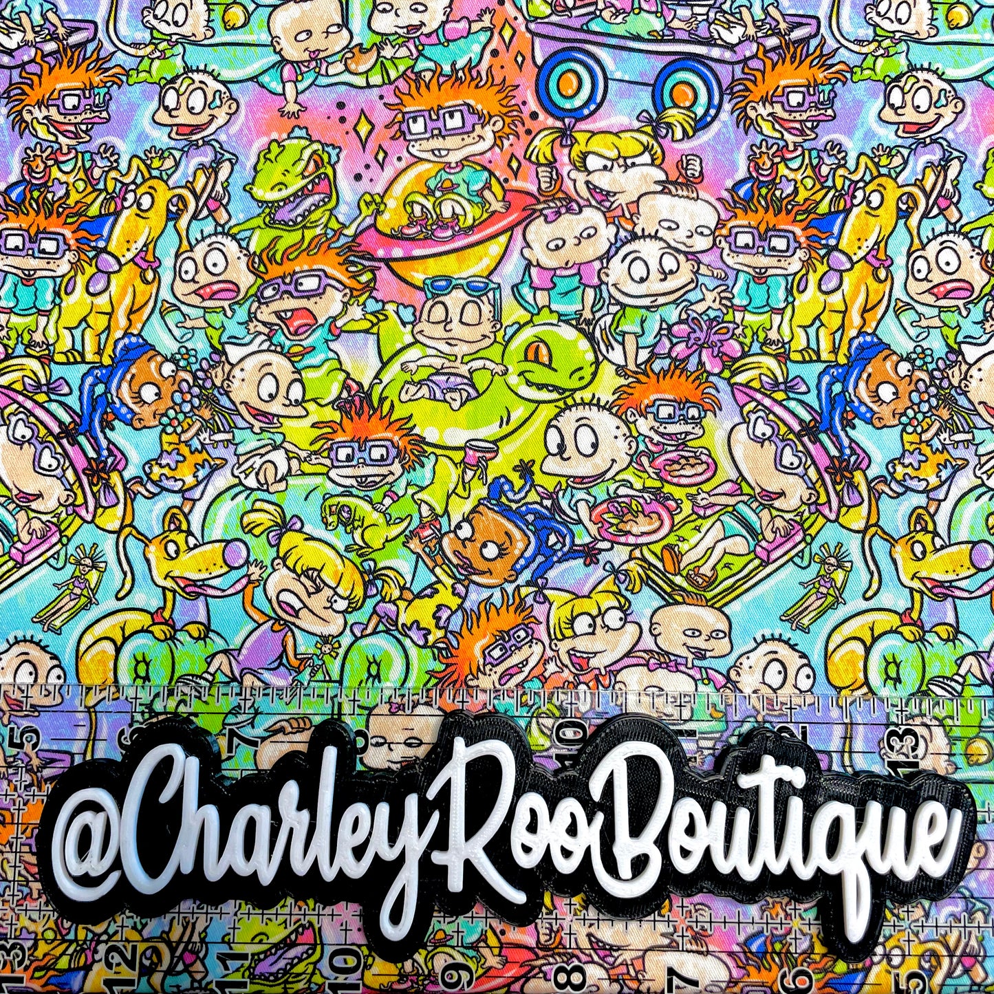 9x14 Tumbler Cut, Custom Fabric, CW Cotton Woven, High Quality, Mask Cut, Tumbler Fabric, Rugrats