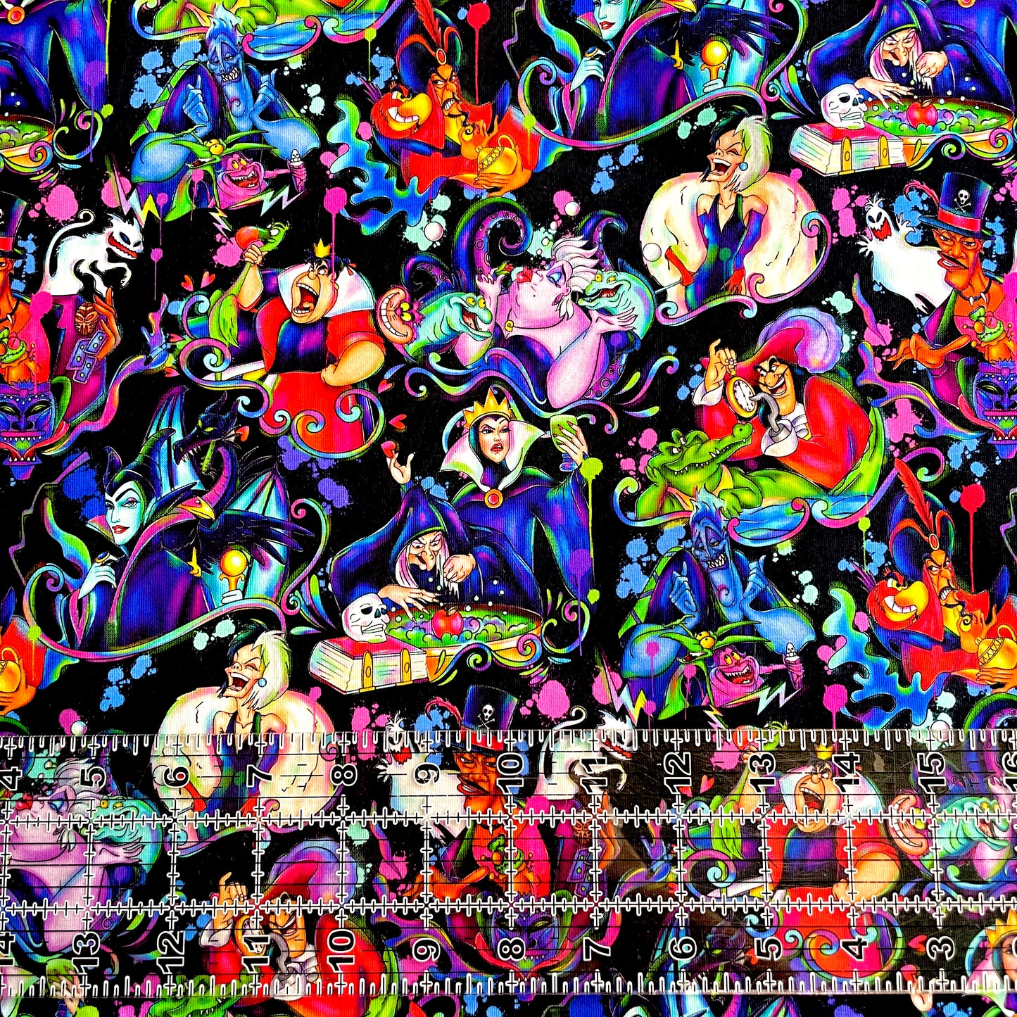 9x14 Tumbler Cut, Custom Fabric, CottonSpandex, High Quality, Mask Cut, Tumbler Fabric, Halloween, Evil, Bright Villains, New, Flames Main
