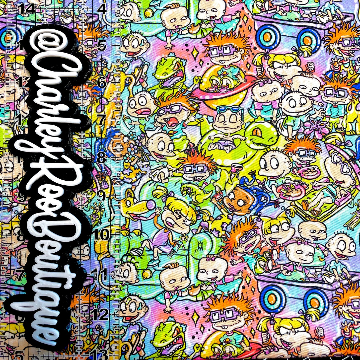 9x14 Tumbler Cut, Custom Fabric, CW Cotton Woven, High Quality, Mask Cut, Tumbler Fabric, Rugrats