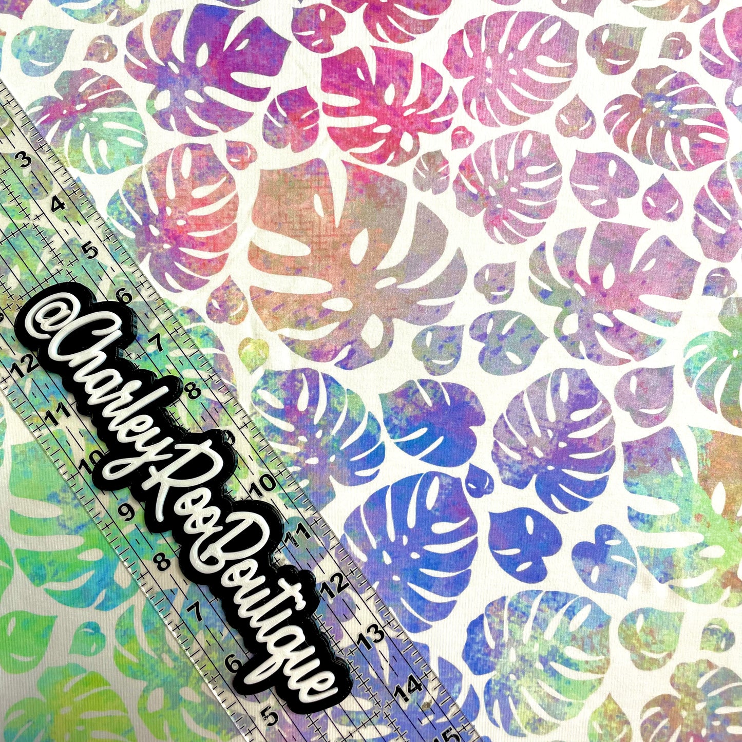 9x14 Tumbler Cut, Custom Fabric, CottonSpandex, High Quality, Mask Cut, Tumbler Fabric, Summer, Tropical, Monstera Leaves