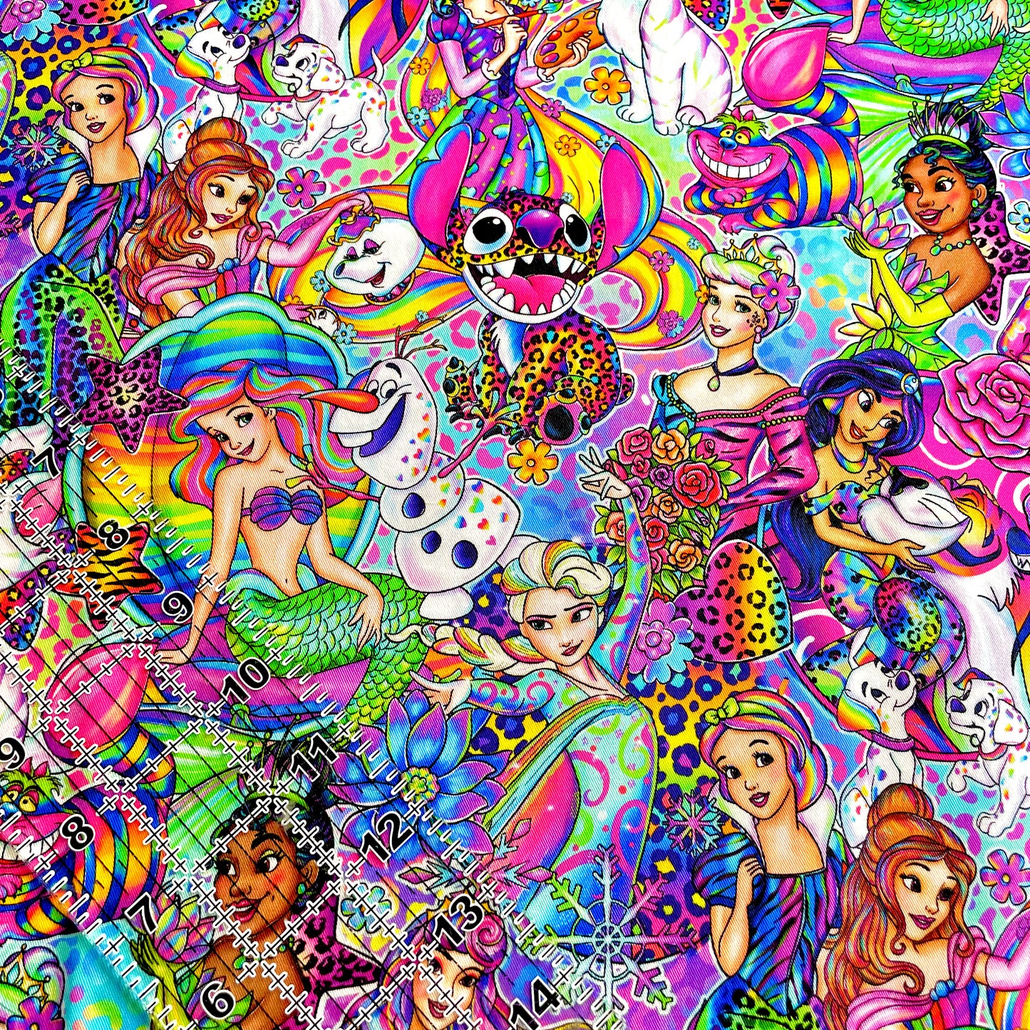 9x14 Tumbler Cut, Custom Fabric, CW Cotton Woven, High Quality, Mask Cut, Tumbler Fabric, Princess, Bright, LF Style Princesses