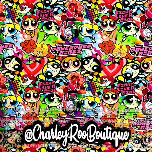 9x14 Tumbler Cut, Custom Fabric, CottonSpandex, High Quality, Mask Cut, Tumbler Fabric, Power Girls Stack, New