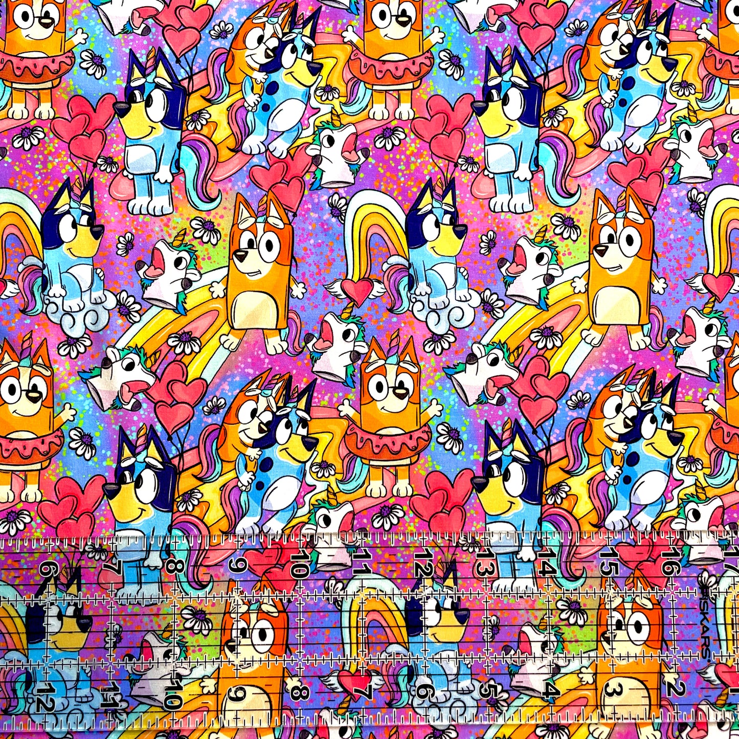 9x14 Tumbler Cut, Custom Fabric, CottonSpandex, High Quality, Mask Cut, Tumbler Fabric, Blue Pups, Heelers, Rainbow, New