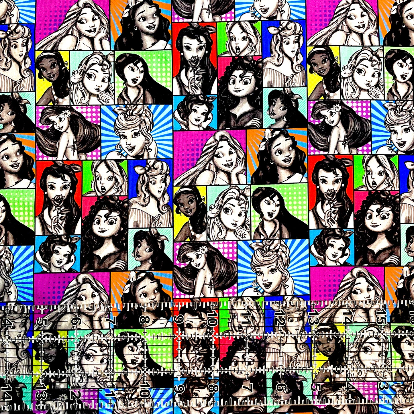 9x14 Tumbler Cut, Custom Fabric, CottonSpandex, High Quality, Mask Cut, Tumbler Fabric, Disney, Princesses, Pop Princess Blocks