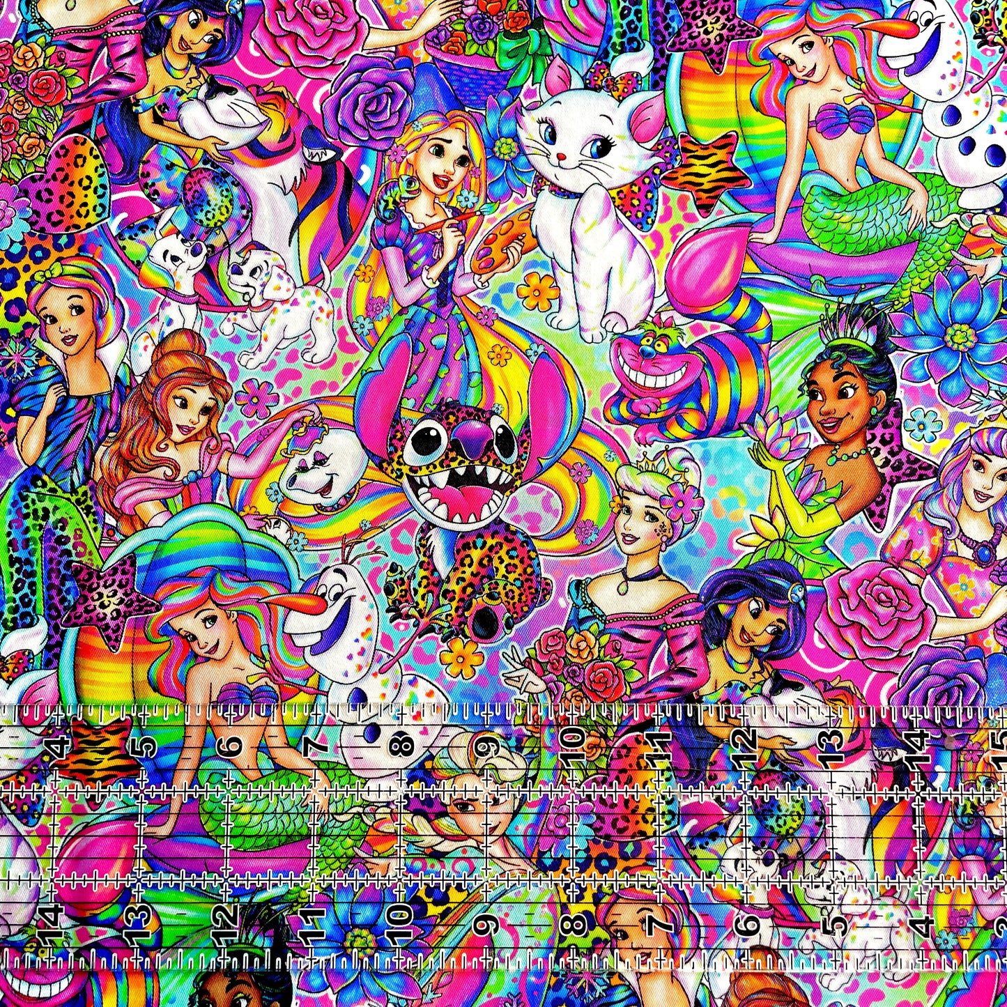 9x14 Tumbler Cut, Custom Fabric, CW Cotton Woven, High Quality, Mask Cut, Tumbler Fabric, Princess, Bright, LF Style Princesses