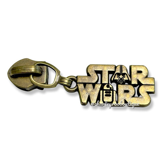 Zipper Pull, Star Wars Name, Antique Brass