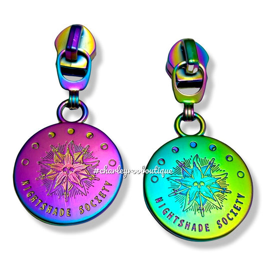 Zipper Pull, Nightshade Society, Wednesday, Rainbow Matte