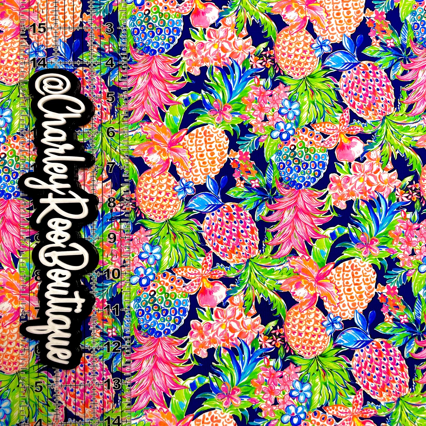 9x14 Tumbler Cut, Custom Fabric, CottonSpandex, High Quality, Mask Cut, Tumbler Fabric, LP Style Pineapples