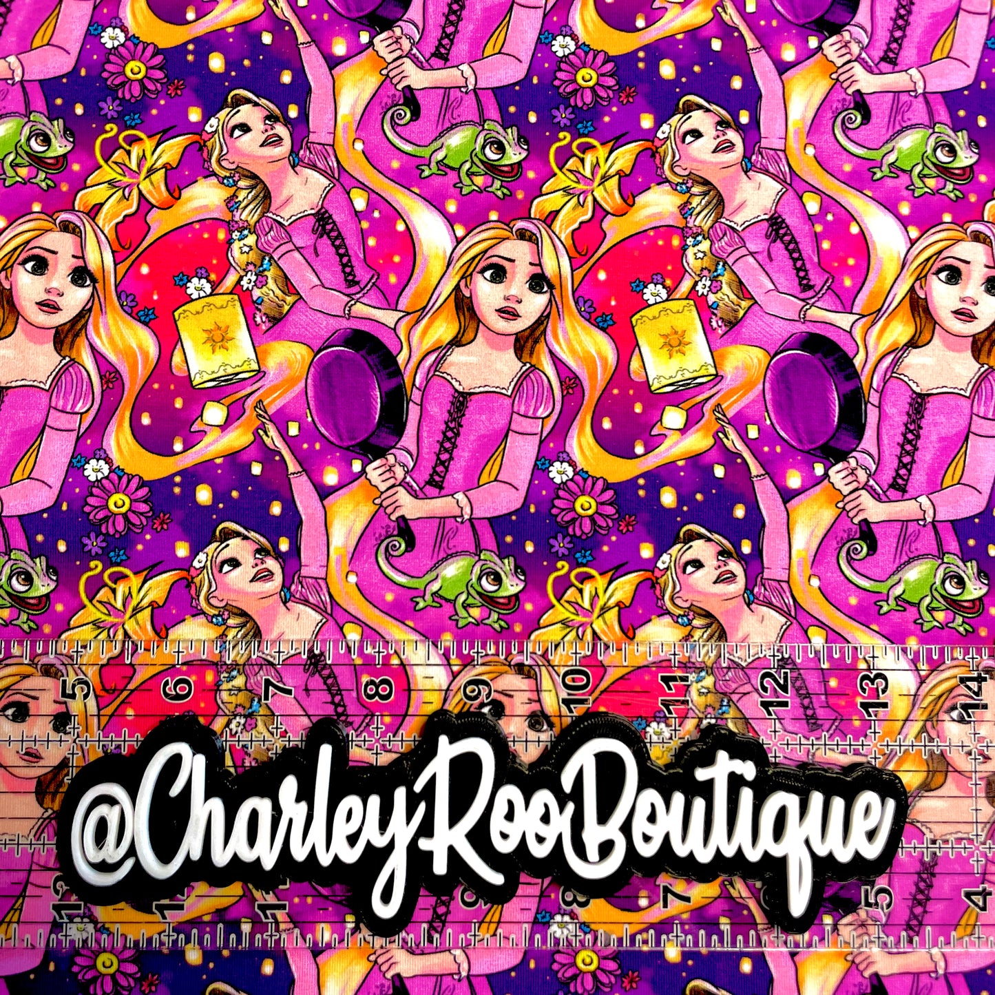 9x14 Tumbler Cut, Custom Fabric, CottonSpandex, High Quality, Mask Cut, Tumbler Fabric, Tangled, Purple