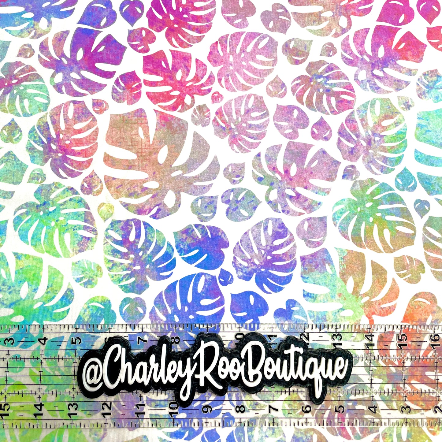 9x14 Tumbler Cut, Custom Fabric, CottonSpandex, High Quality, Mask Cut, Tumbler Fabric, Summer, Tropical, Monstera Leaves