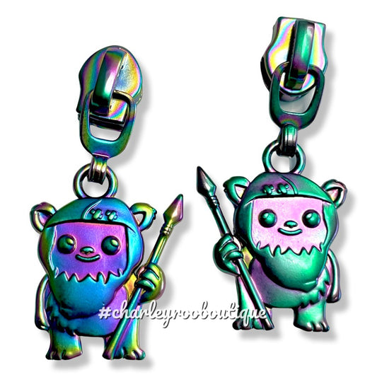 Zipper Pull, Galaxy Bear, Matte Rainbow