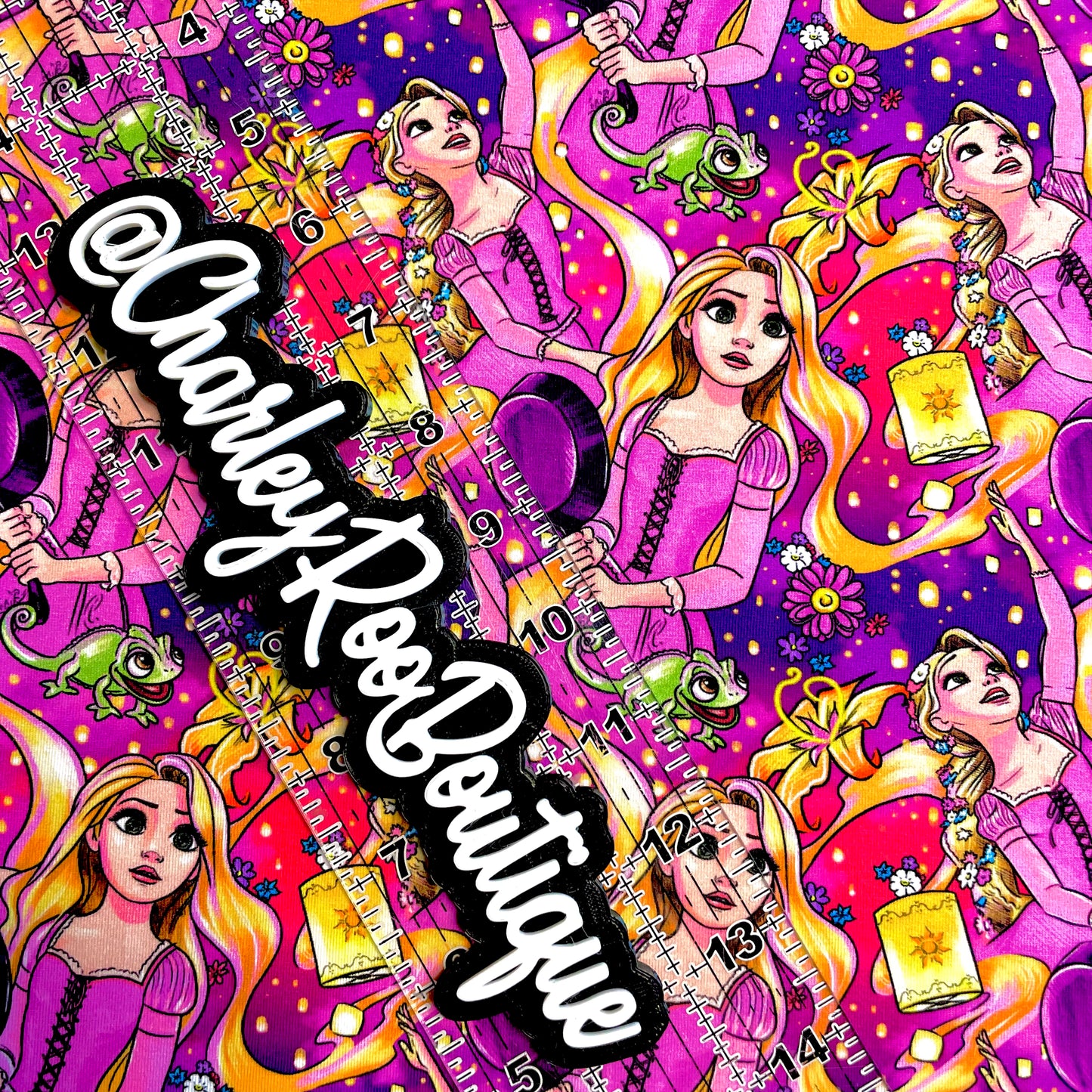 9x14 Tumbler Cut, Custom Fabric, CottonSpandex, High Quality, Mask Cut, Tumbler Fabric, Tangled, Purple