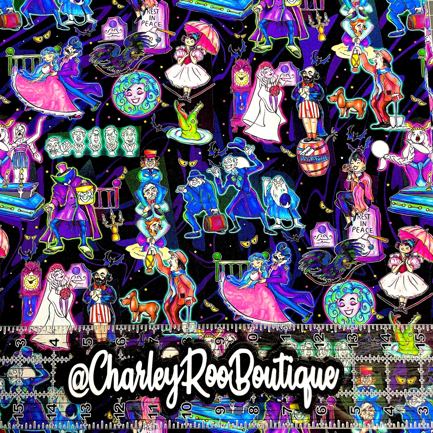 9x14 Tumbler Cut, Custom Fabric, CottonSpandex, High Quality, Mask Cut, Tumbler Fabric, Halloween, Haunted Mansion, New