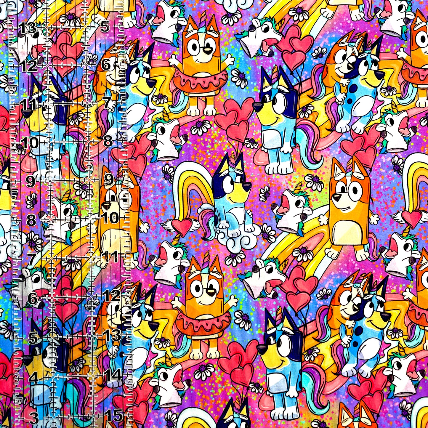 9x14 Tumbler Cut, Custom Fabric, CottonSpandex, High Quality, Mask Cut, Tumbler Fabric, Blue Pups, Heelers, Rainbow, New
