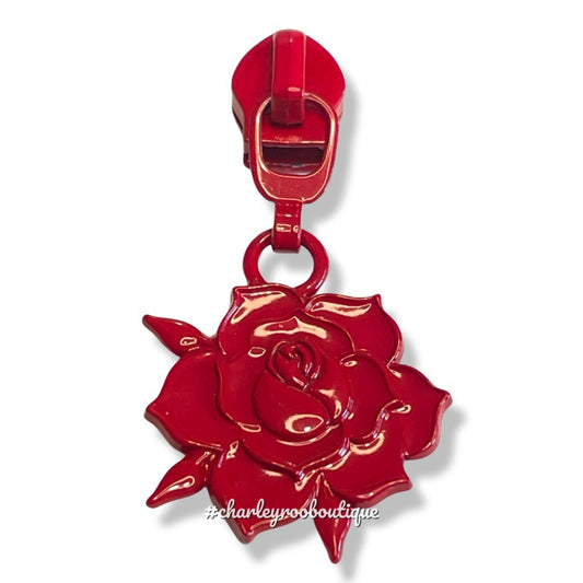 Zipper Pull, Red Rose