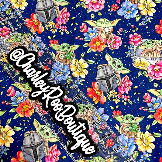 9x14 Tumbler Cut, Custom Fabric, CottonSpandex, High Quality, Mask Cut, Tumbler Fabric, Child, Wars, Star, Floral Yoda