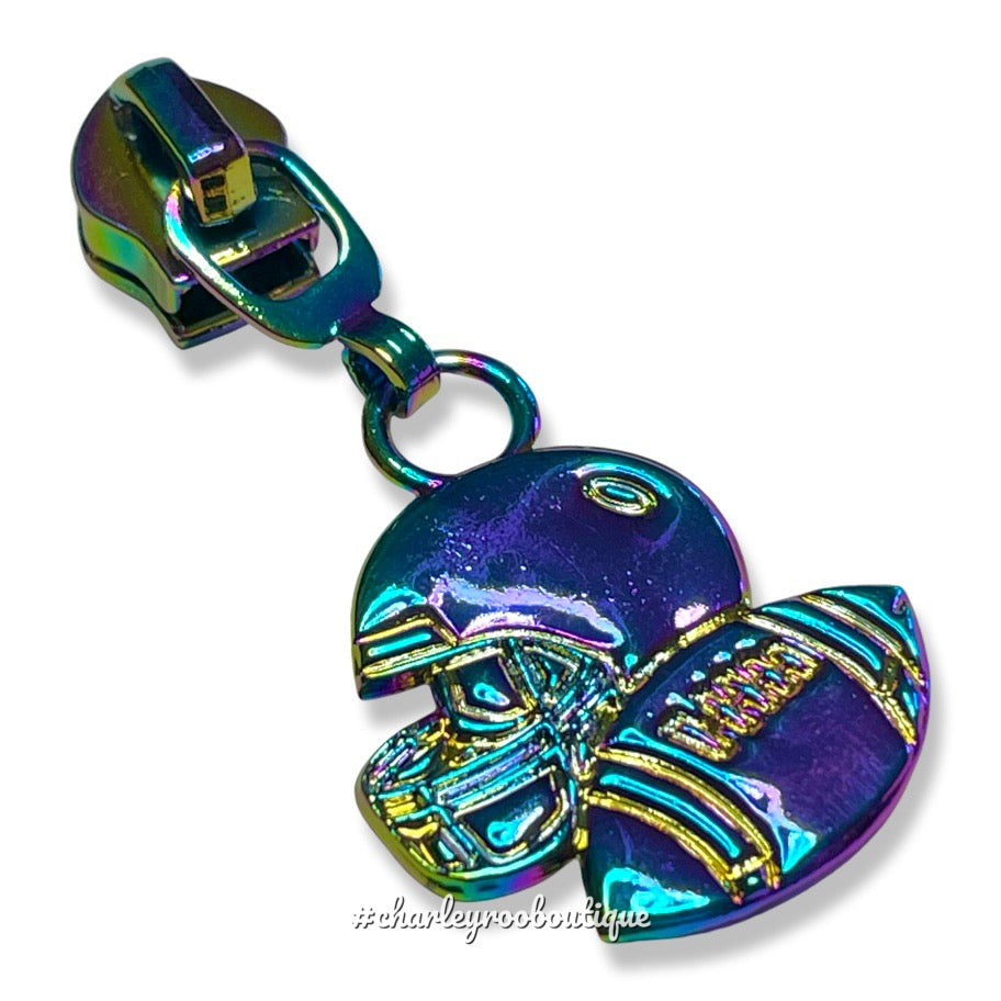 Zipper Pull, Football, Rainbow
