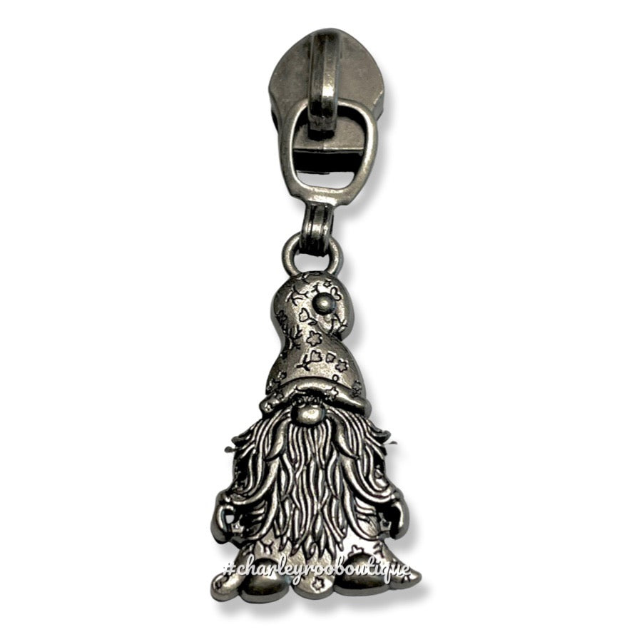 Zipper Pull, Gnome, Antique Nickel